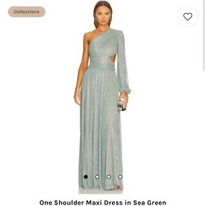 PatBo Lurex One Shoulder Maxi Dress